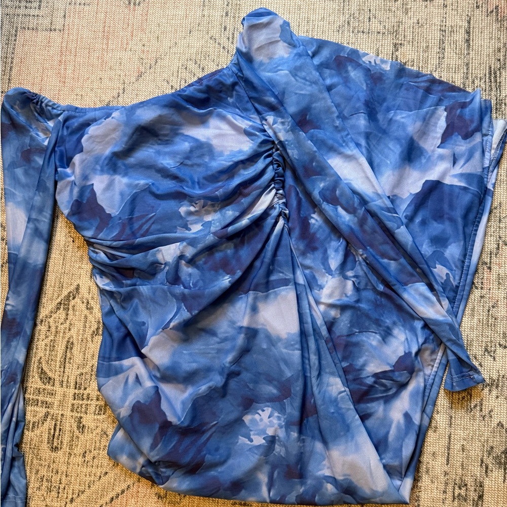 Blue maternity dress